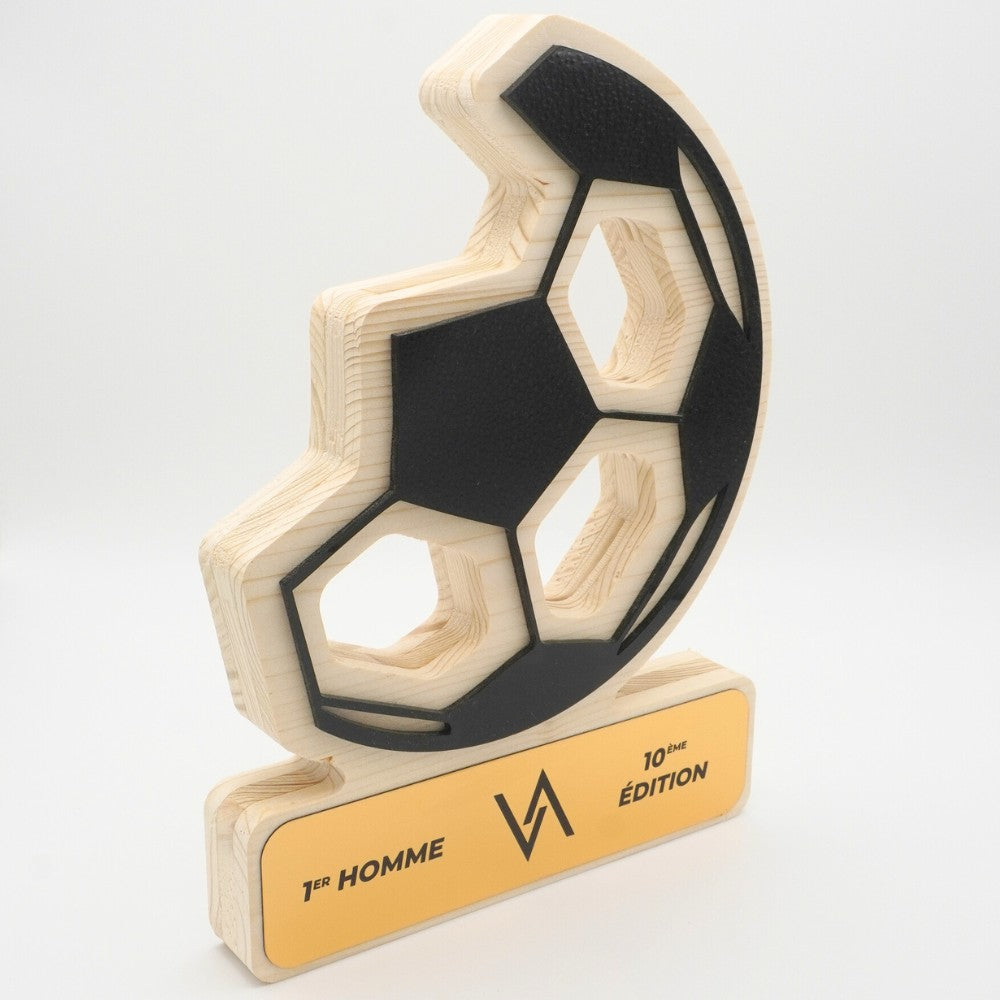 TROPHÉE EN BOIS - BALLON DE FOOTBALL - GAMME HYBRID