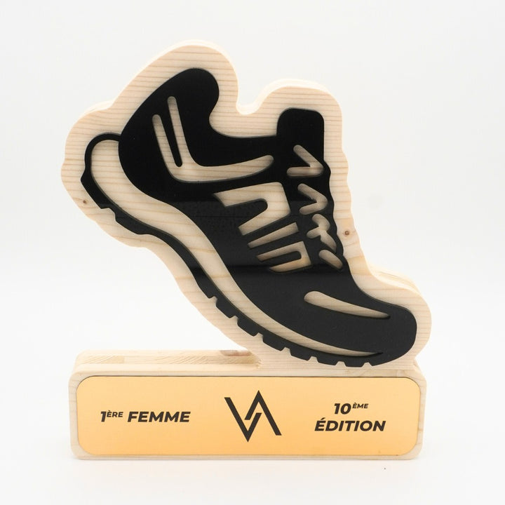 TROPHÉE EN BOIS - CHAUSSURE RUNNING - GAMME HYBRID