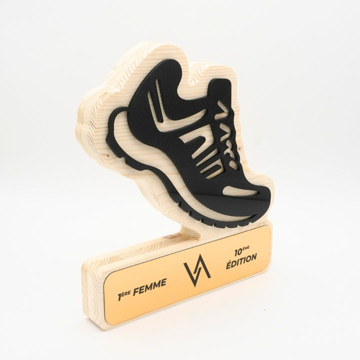 TROPHÉE EN BOIS - CHAUSSURE RUNNING - GAMME HYBRID