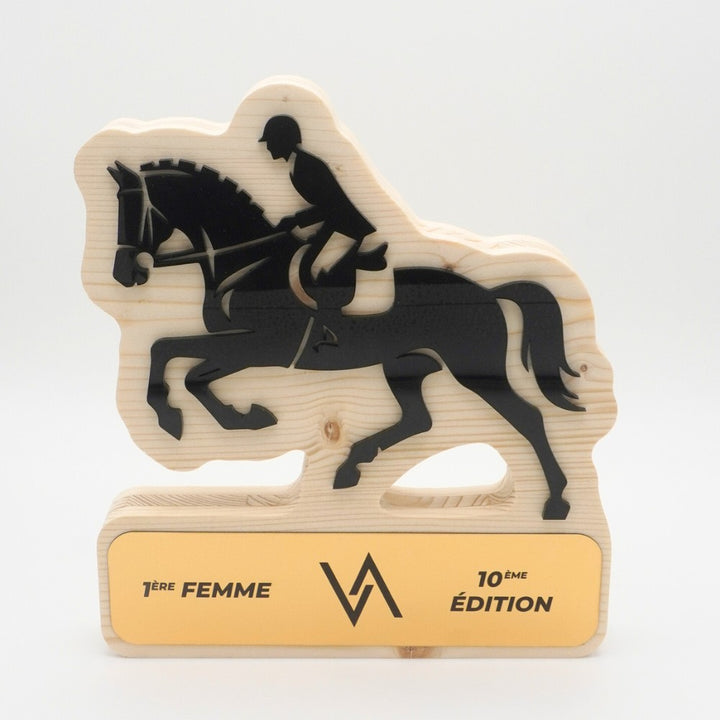 TROPHÉE EN BOIS - ÉQUITATION - GAMME HYBRID