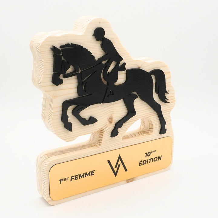 TROPHÉE EN BOIS - ÉQUITATION - GAMME HYBRID