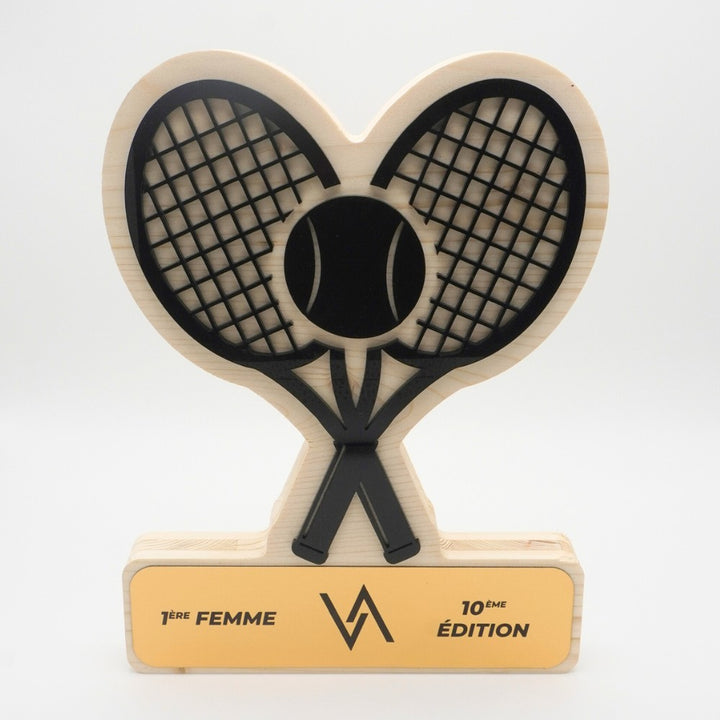TROPHÉE EN BOIS - RAQUETTES DE TENNIS - GAMME HYBRID