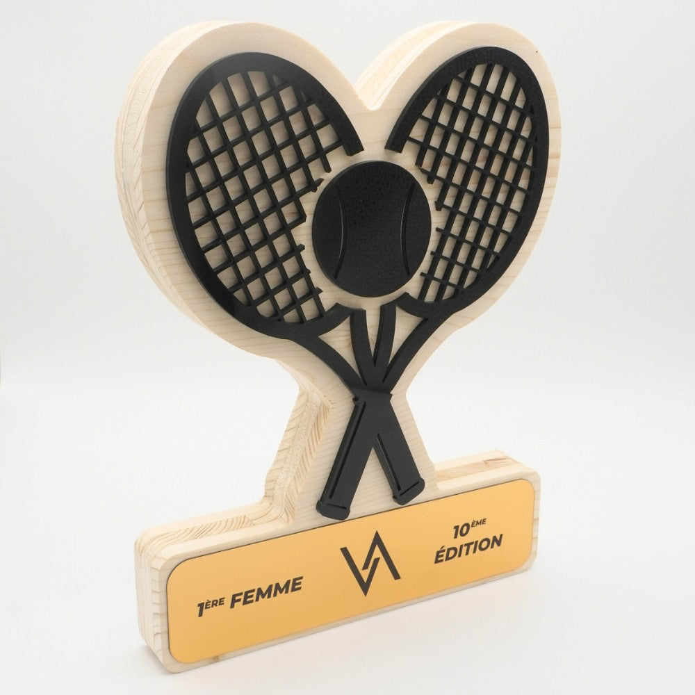 TROPHÉE EN BOIS - RAQUETTES DE TENNIS - GAMME HYBRID