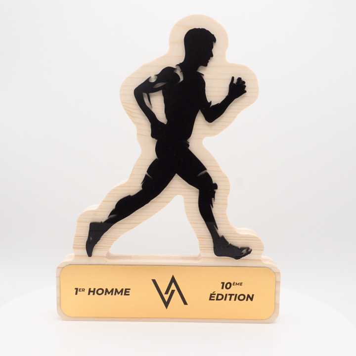 TROPHÉE EN BOIS - HOMME RUNNING - GAMME HYBRID