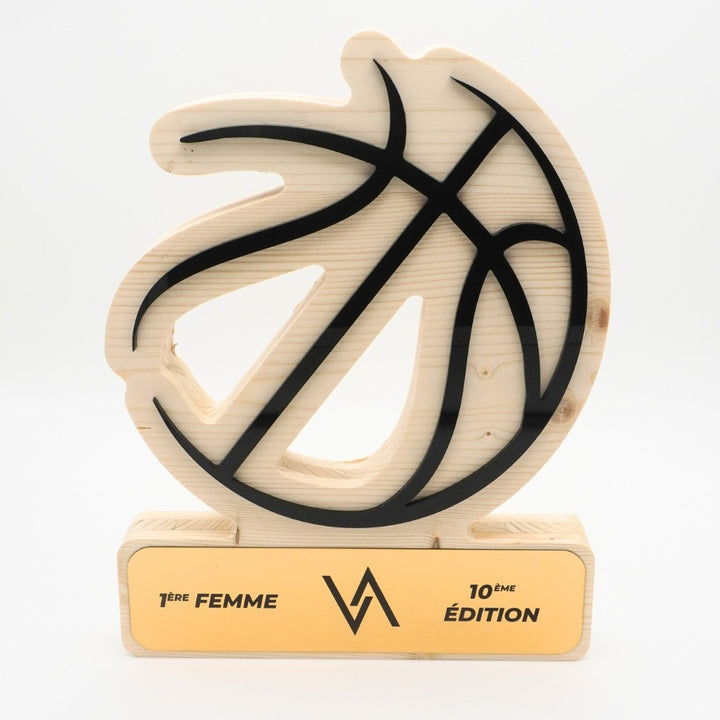 TROPHÉE EN BOIS - BALLON DE BASKETBALL - GAMME HYBRID