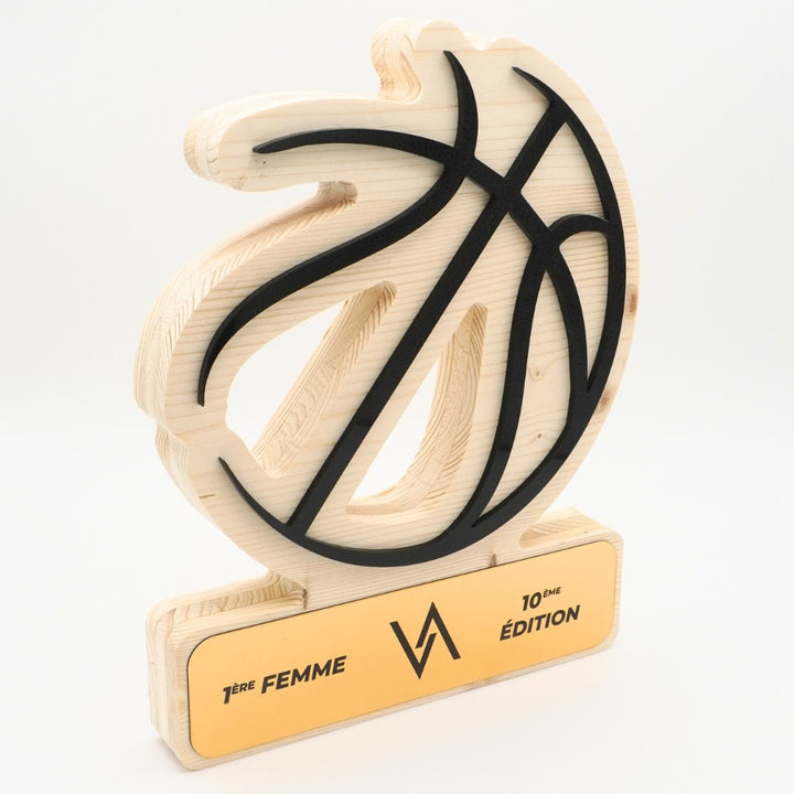 TROPHÉE EN BOIS - BALLON DE BASKETBALL - GAMME HYBRID