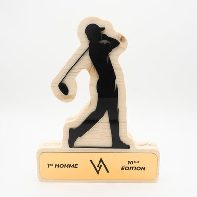 TROPHÉE EN BOIS - GOLF - GAMME HYBRID