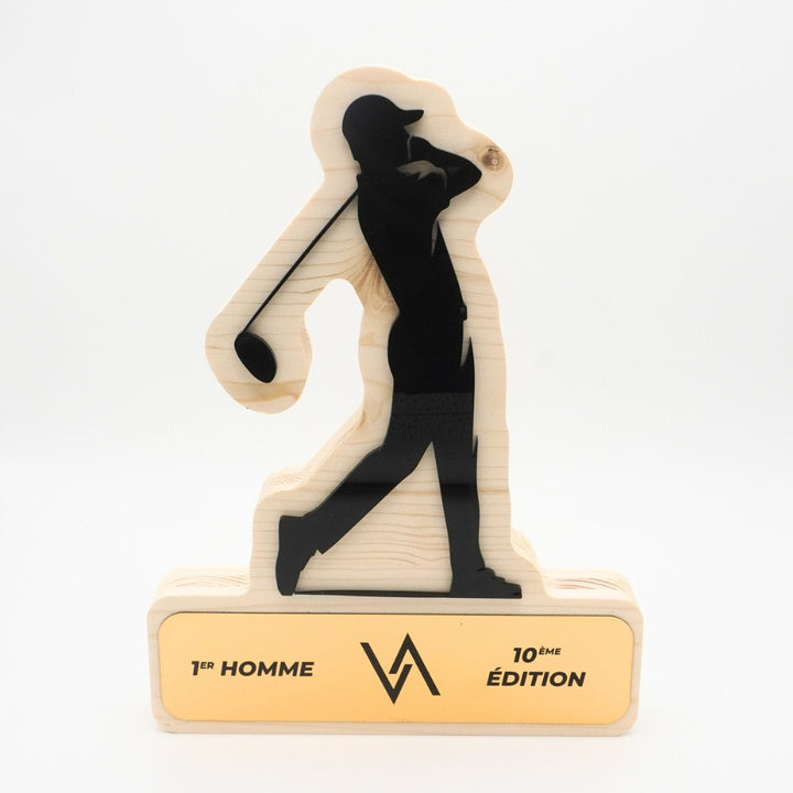 TROPHÉE EN BOIS - GOLF - GAMME HYBRID