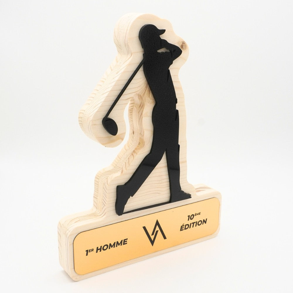 TROPHÉE EN BOIS - GOLF - GAMME HYBRID