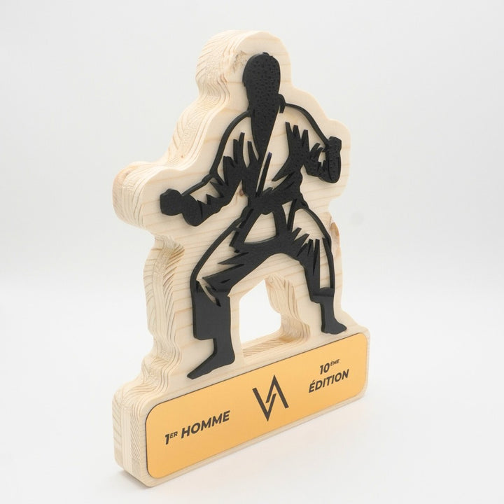 TROPHÉE EN BOIS - JUDO - GAMME HYBRID