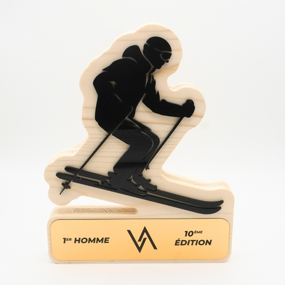 TROPHÉE EN BOIS - SKI - GAMME HYBRID