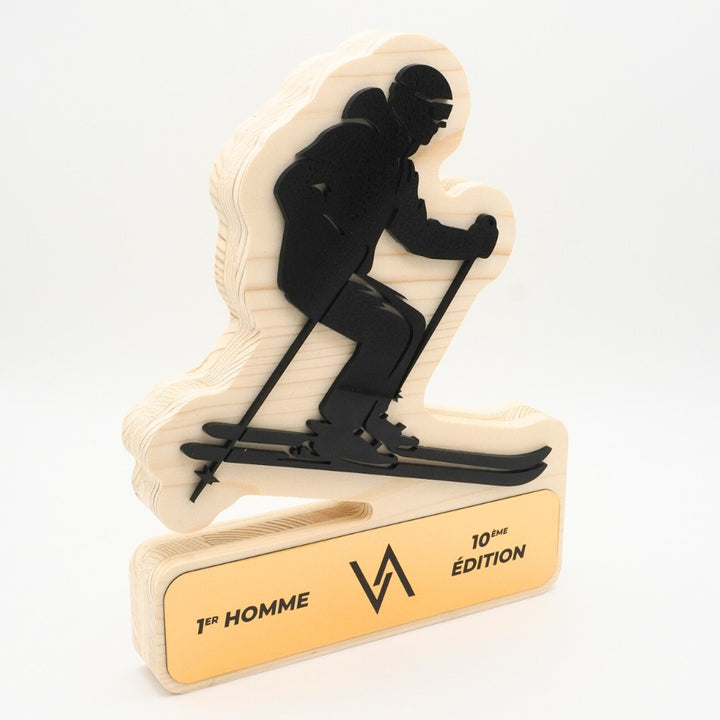 TROPHÉE EN BOIS - SKI - GAMME HYBRID