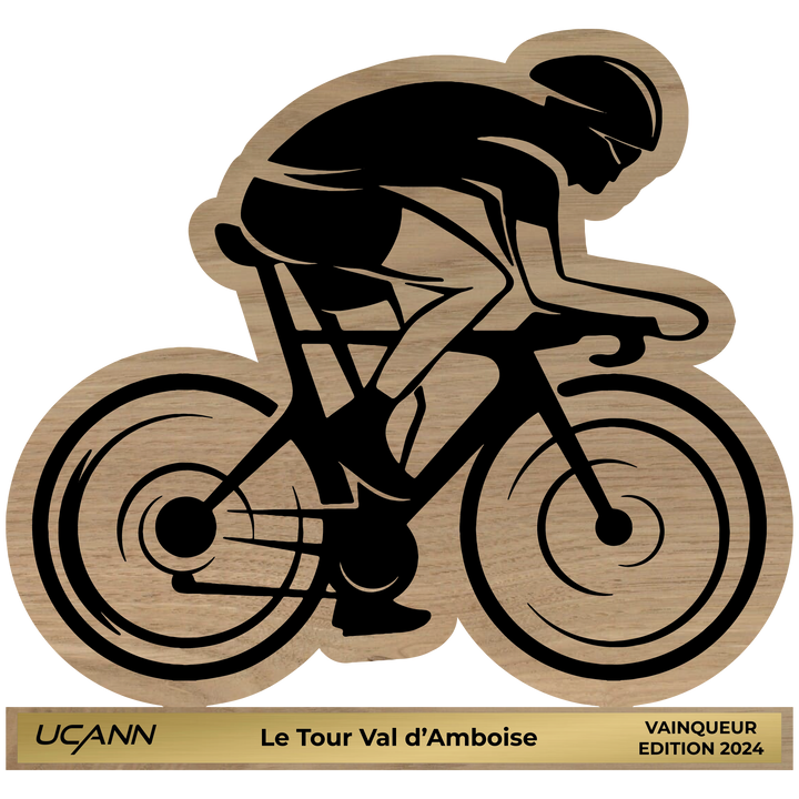 TROPHÉE EN BOIS - LE CYCLISTE