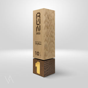 trophée personnalisé en bois évènement course à pied