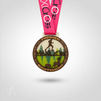 Médaille en bois finisher bouffemont studio Vulka