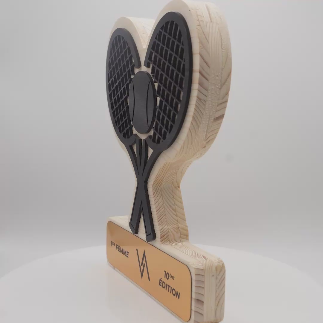 TROPHÉE EN BOIS - RAQUETTES DE TENNIS - GAMME HYBRID