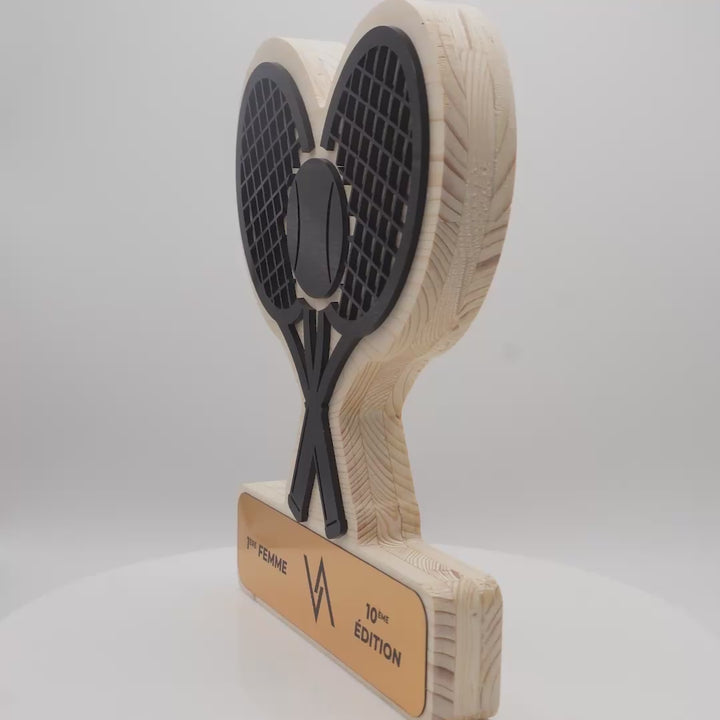 TROPHÉE EN BOIS - RAQUETTES DE TENNIS - GAMME HYBRID