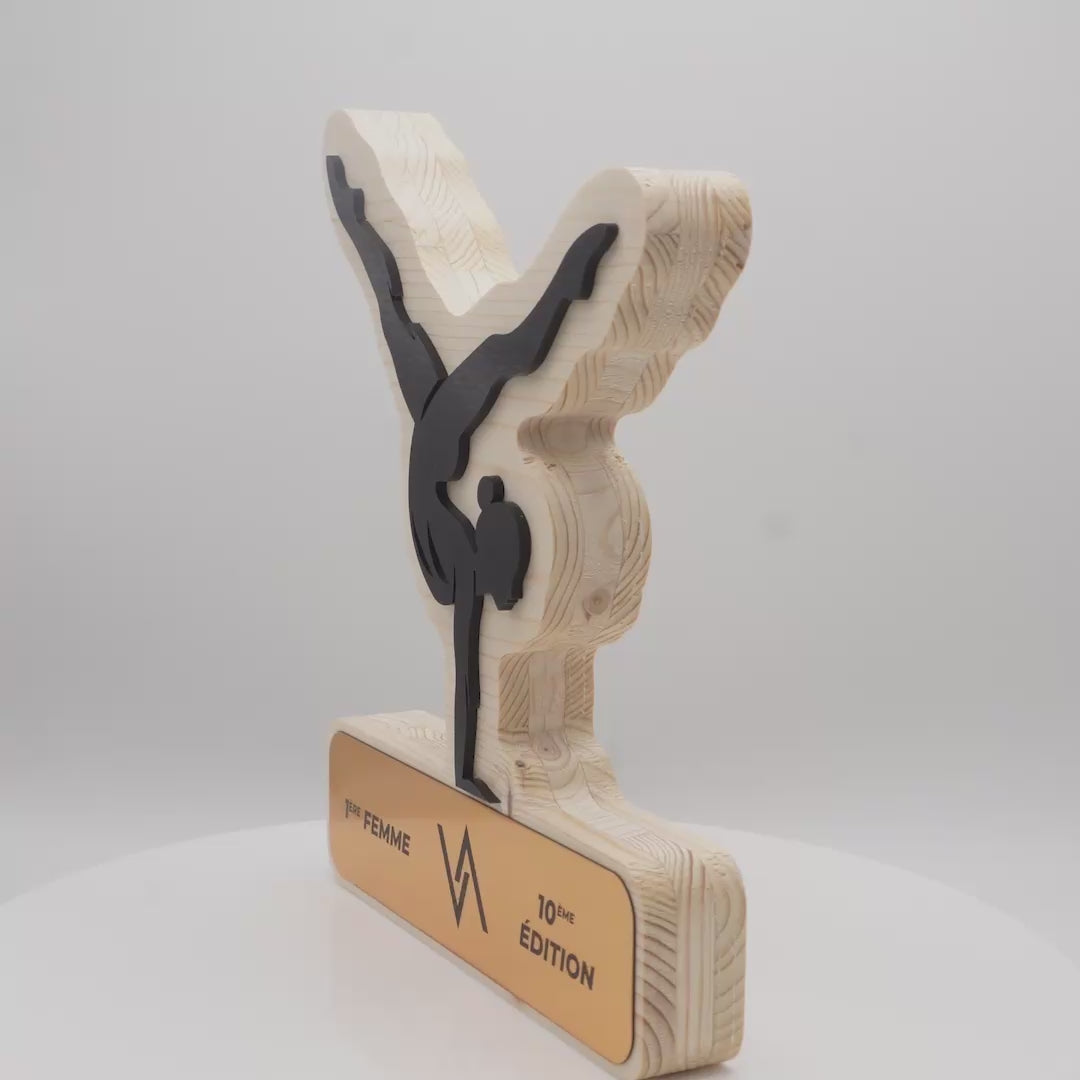 TROPHÉE EN BOIS - GYMNASTIQUE - GAMME HYBRID