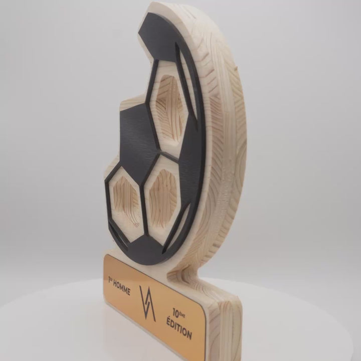 TROPHÉE EN BOIS - BALLON DE FOOTBALL - GAMME HYBRID