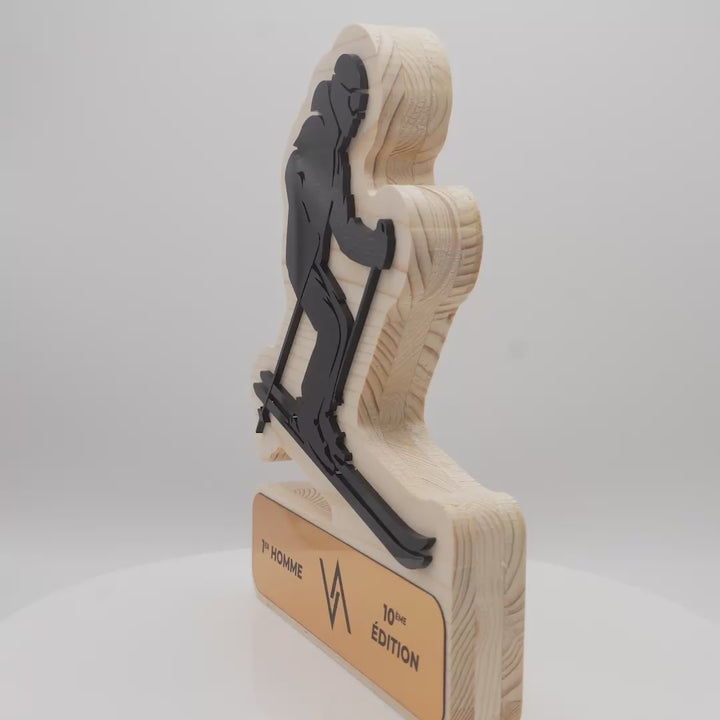TROPHÉE EN BOIS - SKI - GAMME HYBRID