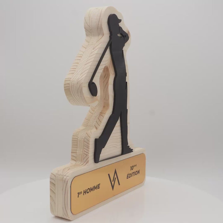 TROPHÉE EN BOIS - GOLF - GAMME HYBRID