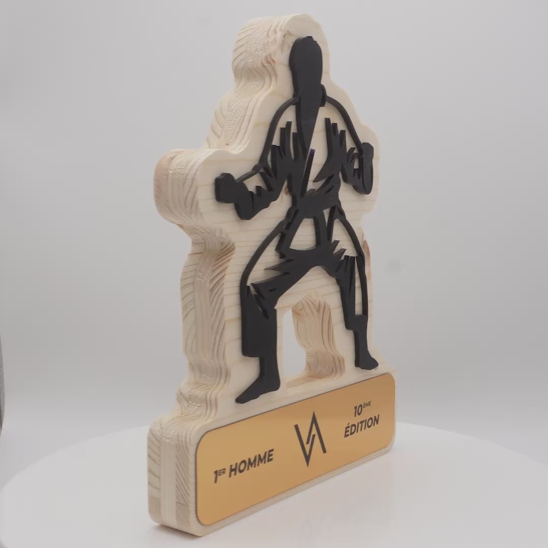 TROPHÉE EN BOIS - JUDO - GAMME HYBRID