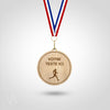 Médaille en bois personnalisable course à pied femme