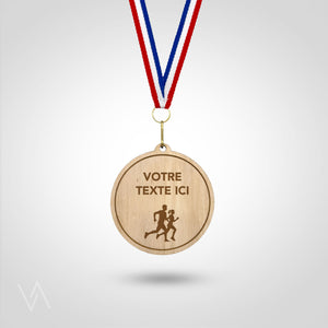 Médaille en bois personnalisable course à pied