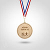 Médaille en bois personnalisable football enfants