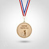 Médaille en bois personnalisable golf femme