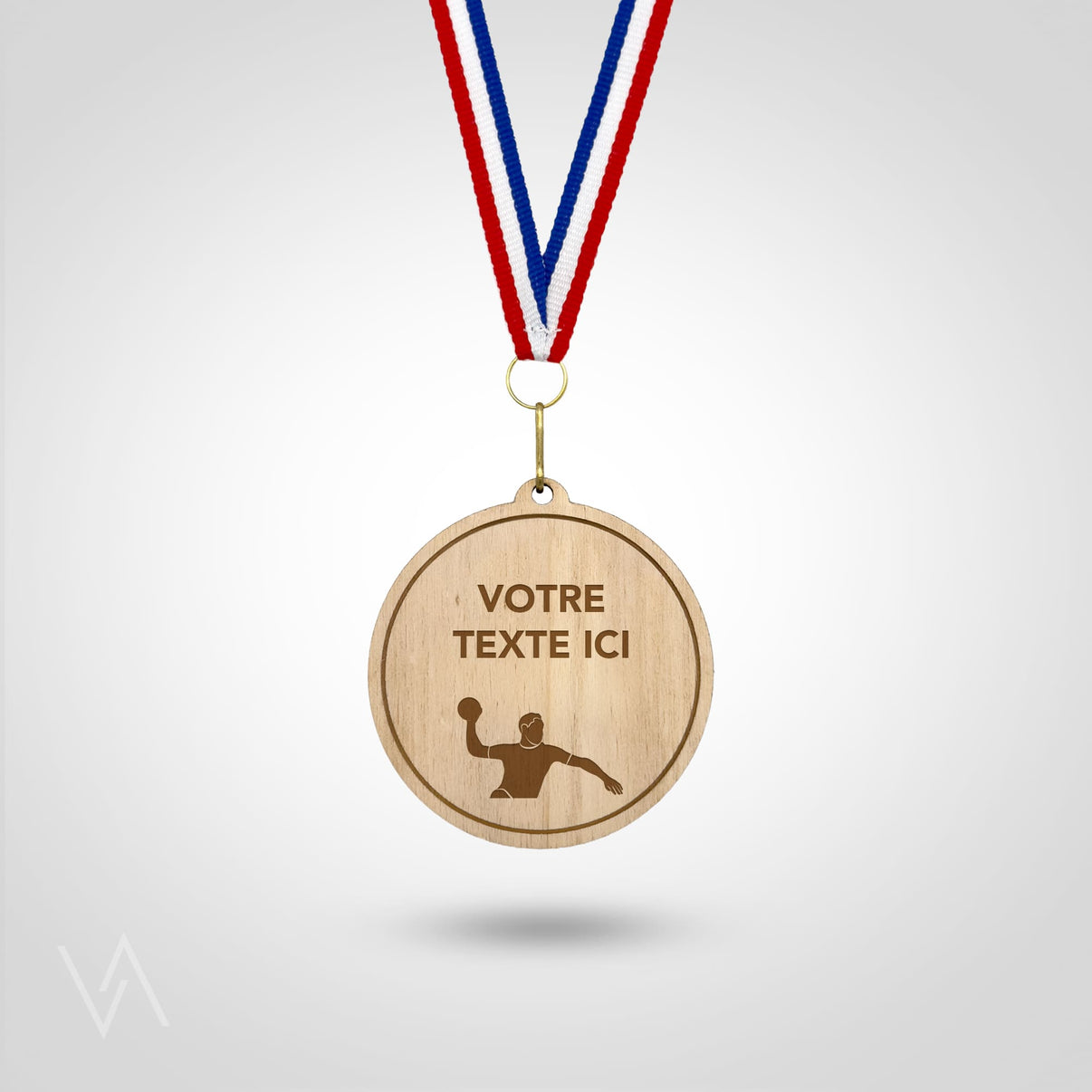 Médaille en bois personnalisable handball homme