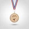Médaille en bois personnalisable judo homme