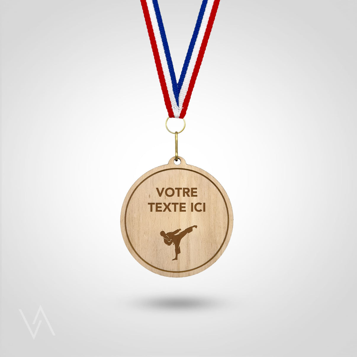Médaille en bois personnalisable judo homme