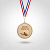 Médaille en bois personnalisable ping pong femme