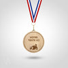 Médaille en bois personnalisable rugby homme
