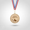 Médaille en bois personnalisable tennis homme