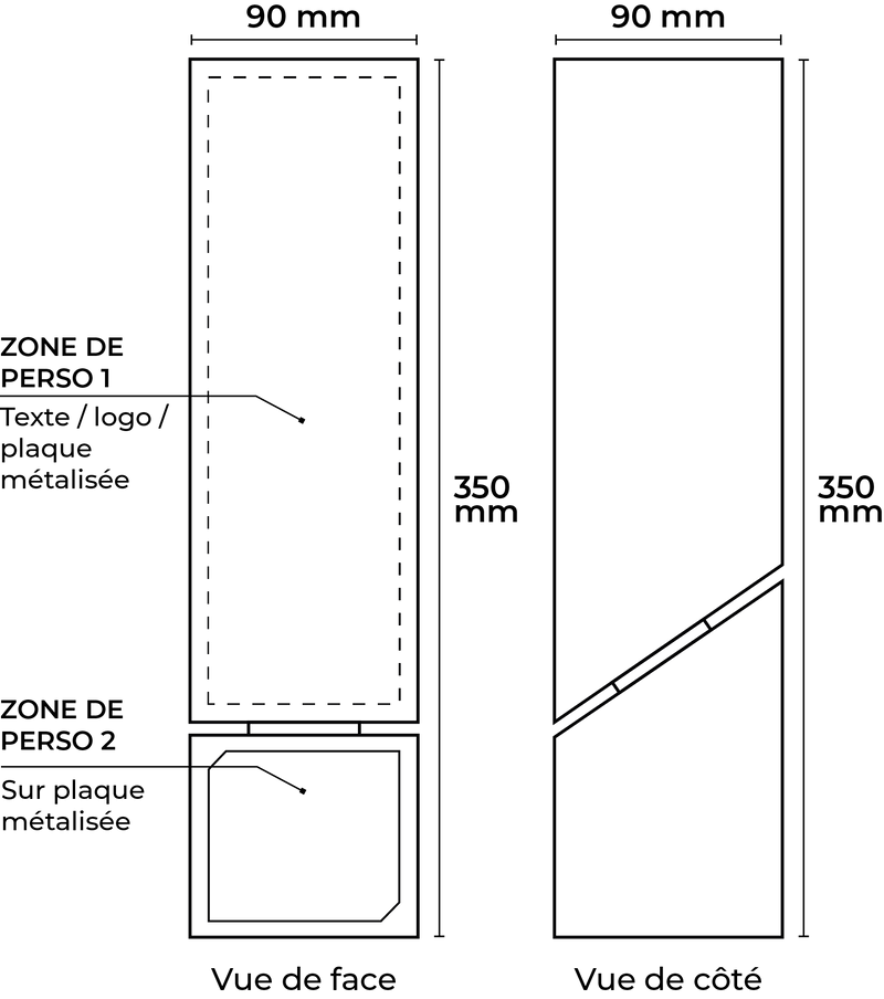 Schéma trophée en bois gamme impact modèle machu picchu