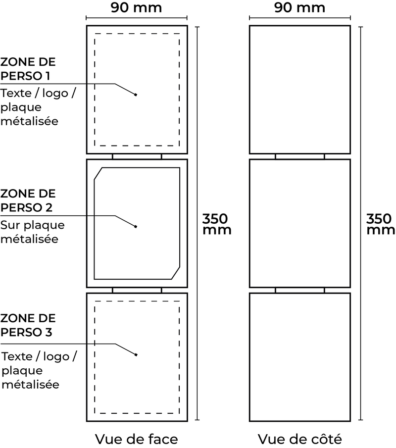 Schéma trophée en bois gamme impact modèle mont-blanc